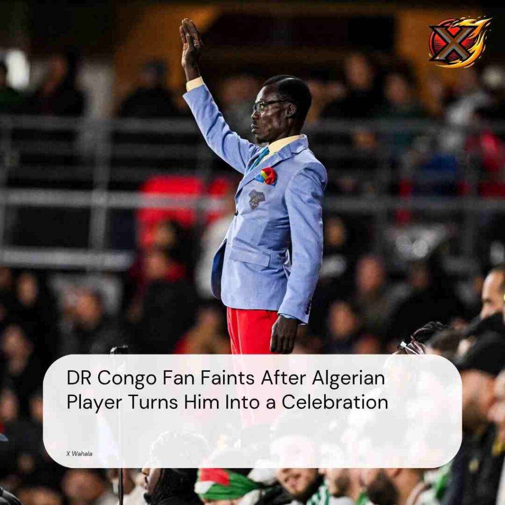 DR Congo Fan Faints After Algerian Player Turns Him Into a Celebration
