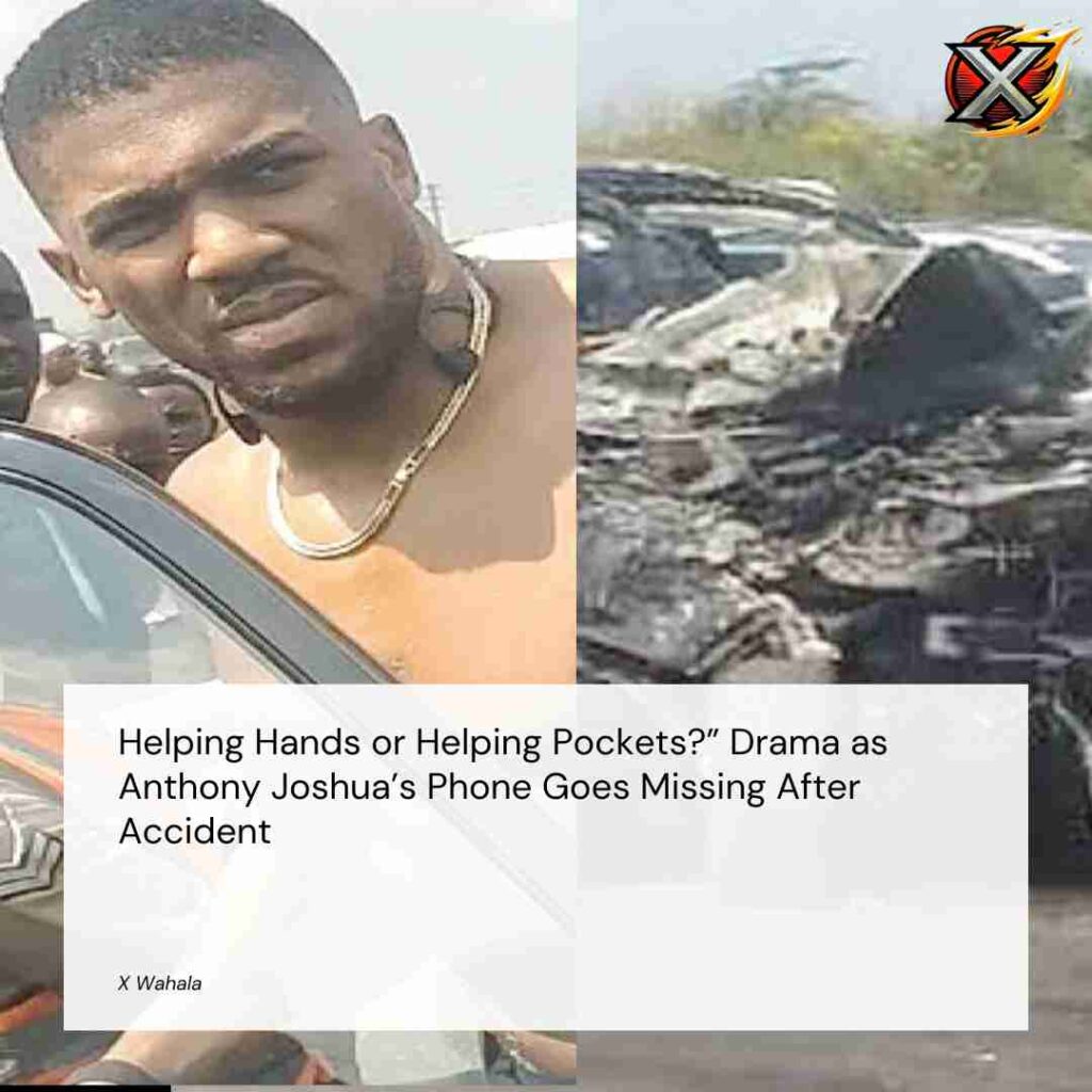 Helping Hands or Helping Pockets? Drama as Anthony Joshua’s Phone Goes Missing After Accident